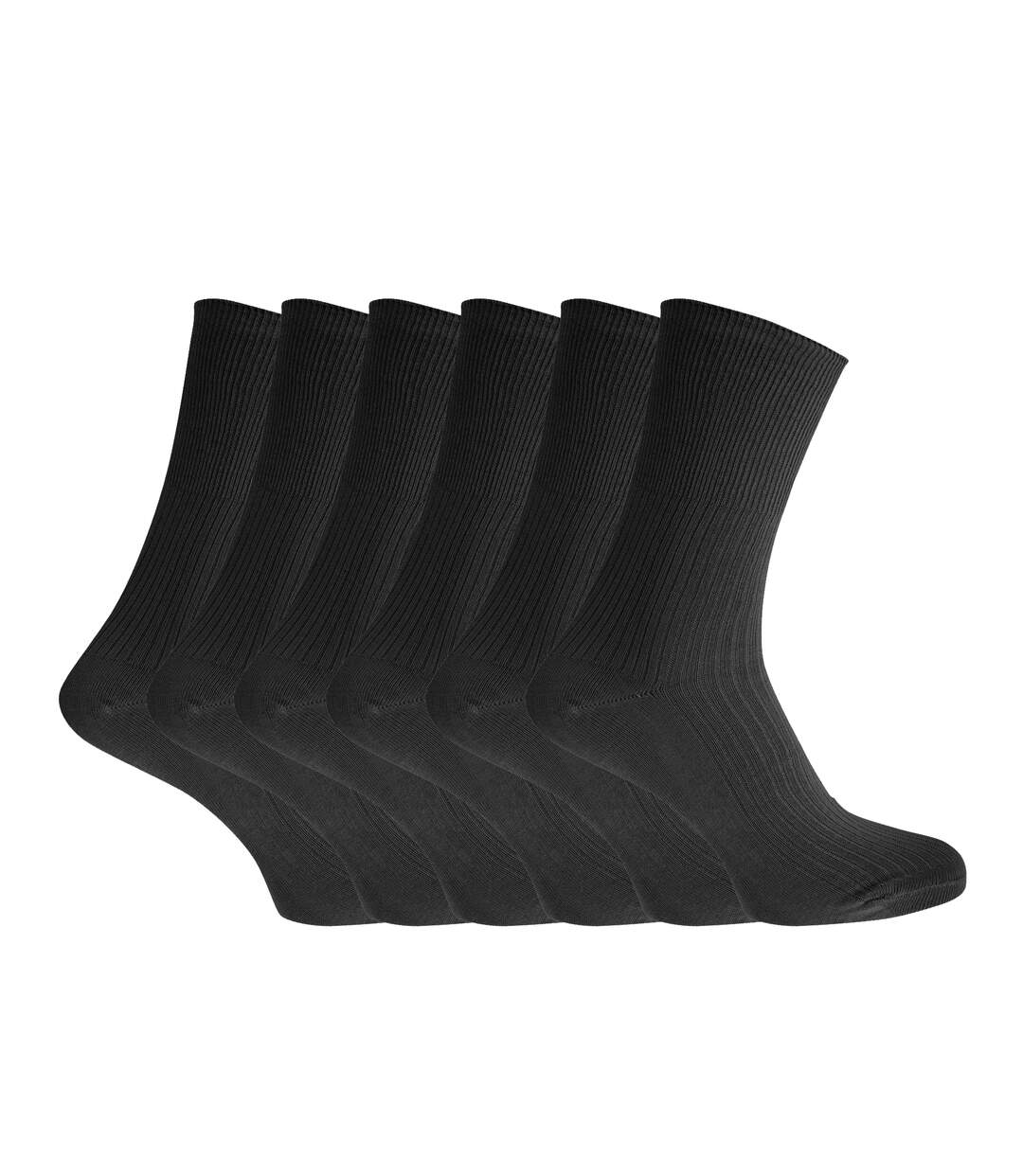 Chaussettes en coton lot de 6 paires femme noir Healthy-1