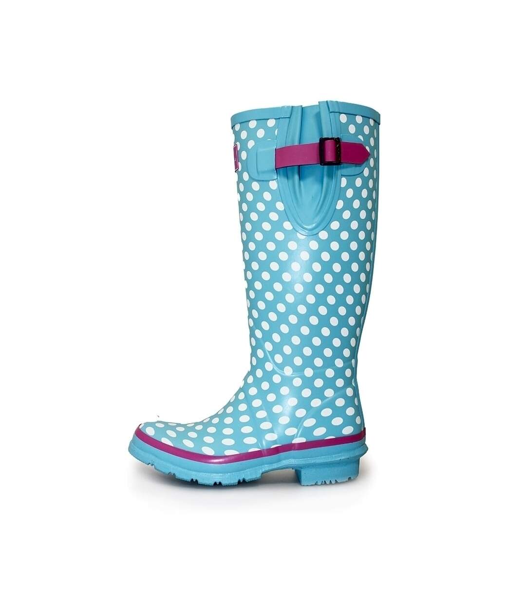 Bottes de pluie femme bleu pâle / blanc / rose Lunar-2