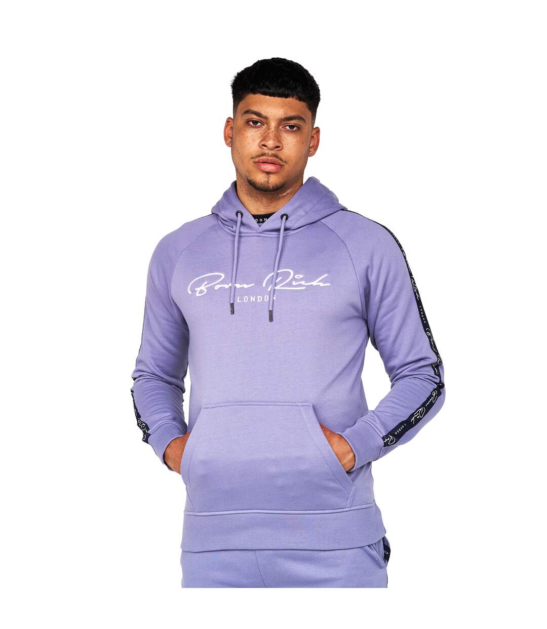 Sweat À Capuche Dorigo Homme Bleu Pâle Born Rich-2
