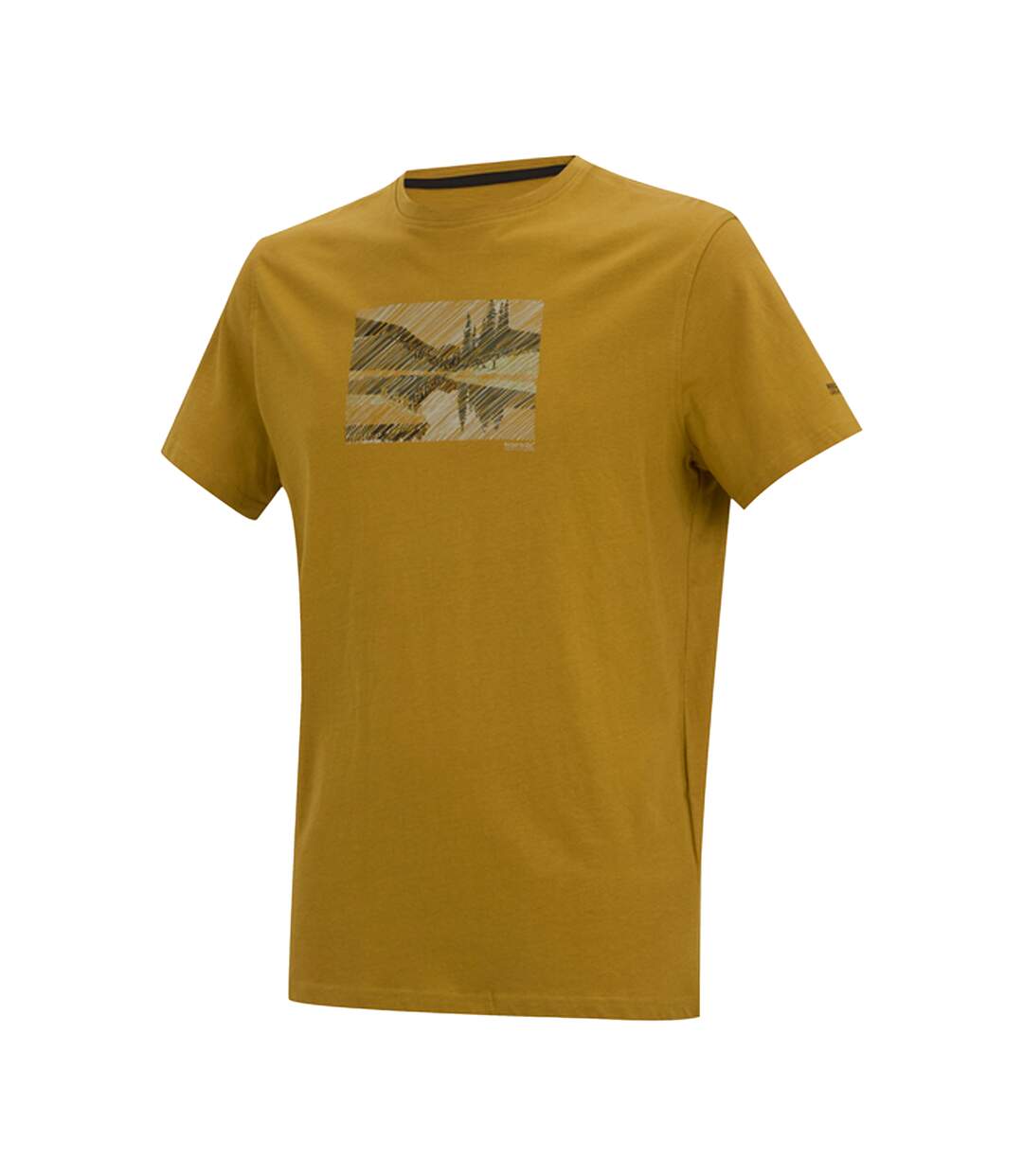 Mens Breezed Landscape T-shirt Wood Brown Regatta-4