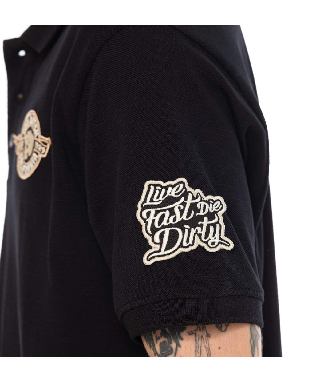 Polo piqué slub avec écusson Raph Vondutch-4