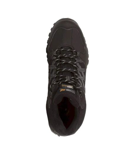 Regatta Mens Edgepoint Mid Waterproof Hiking Shoes (Black/Granite) - UTRG4559