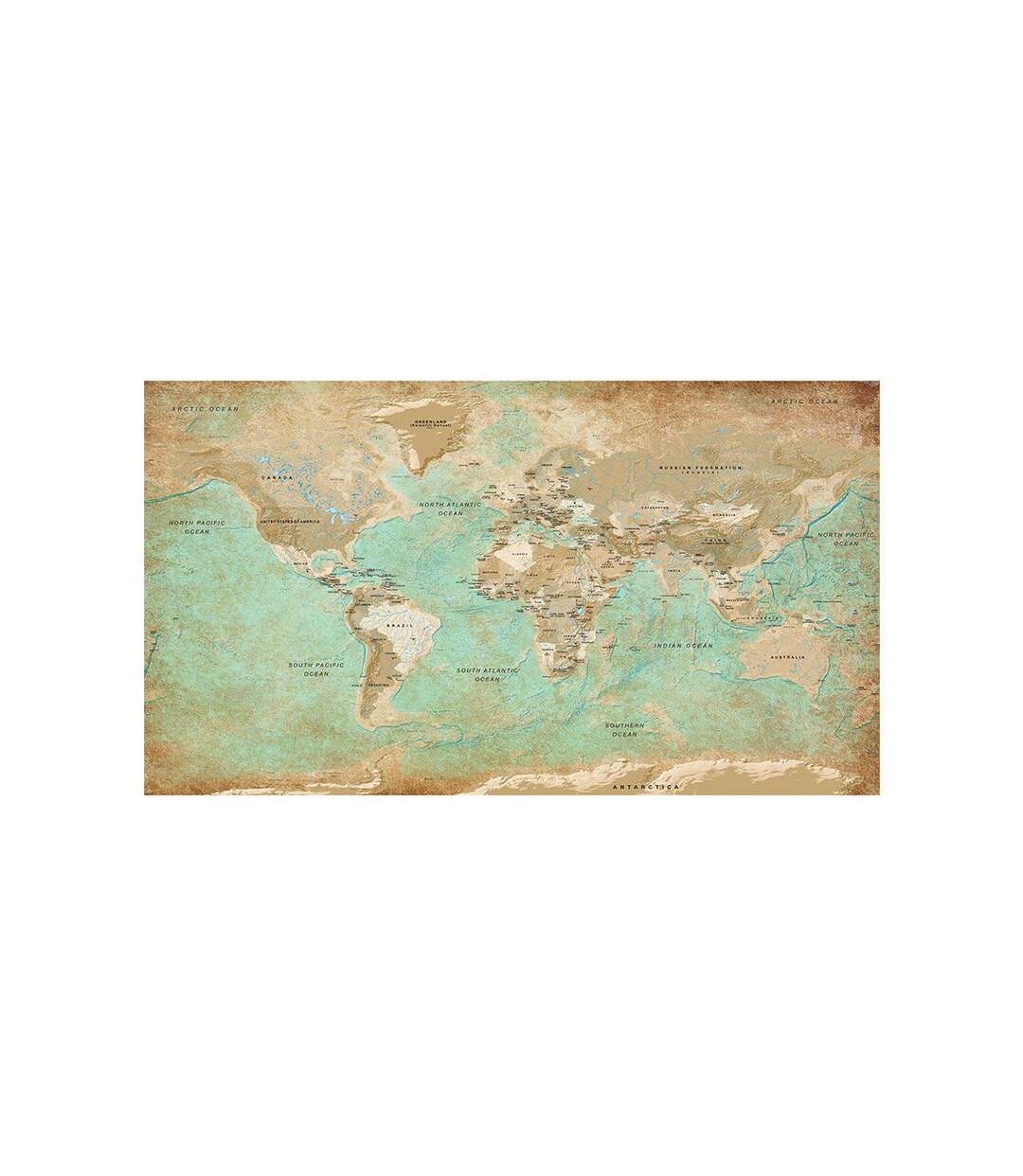 Papier Peint XXL Turquoise World Map II 280x500cm-2