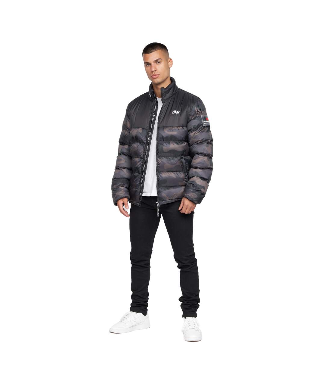 Mens Carlito Camo Oversized Padded Jacket Black Born Rich-4
