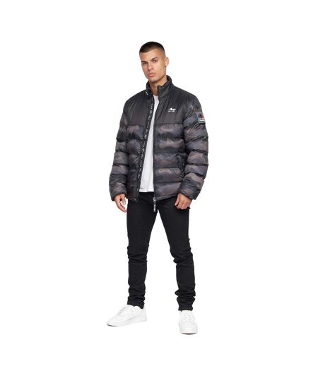 Mens Carlito Camo Oversized Padded Jacket Black Born Rich