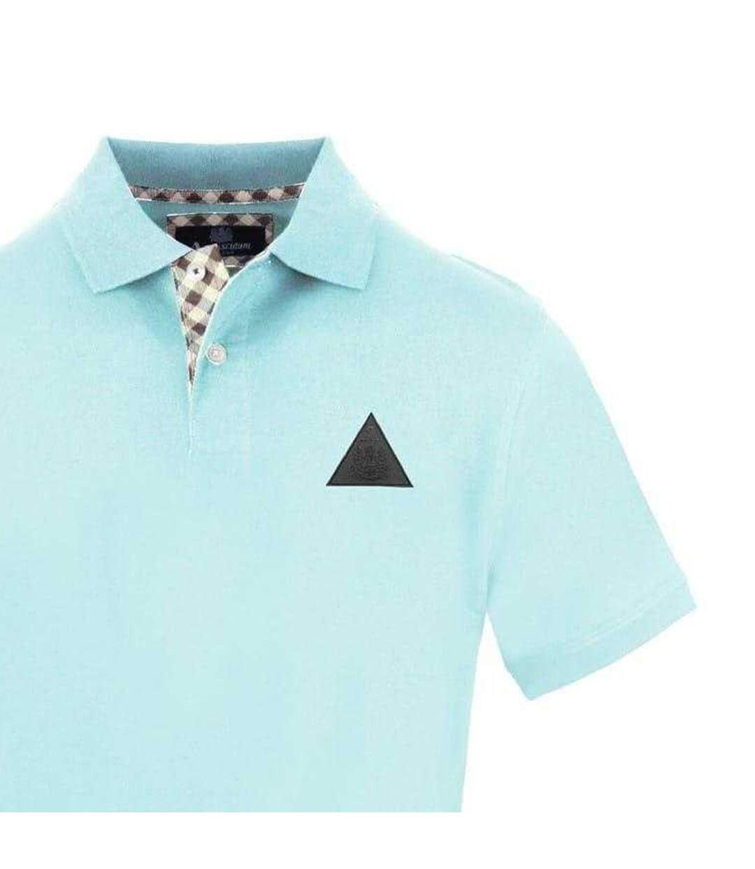 Mens Triangle Logo Polo Shirt Skyblue Washed Aquascutum-3