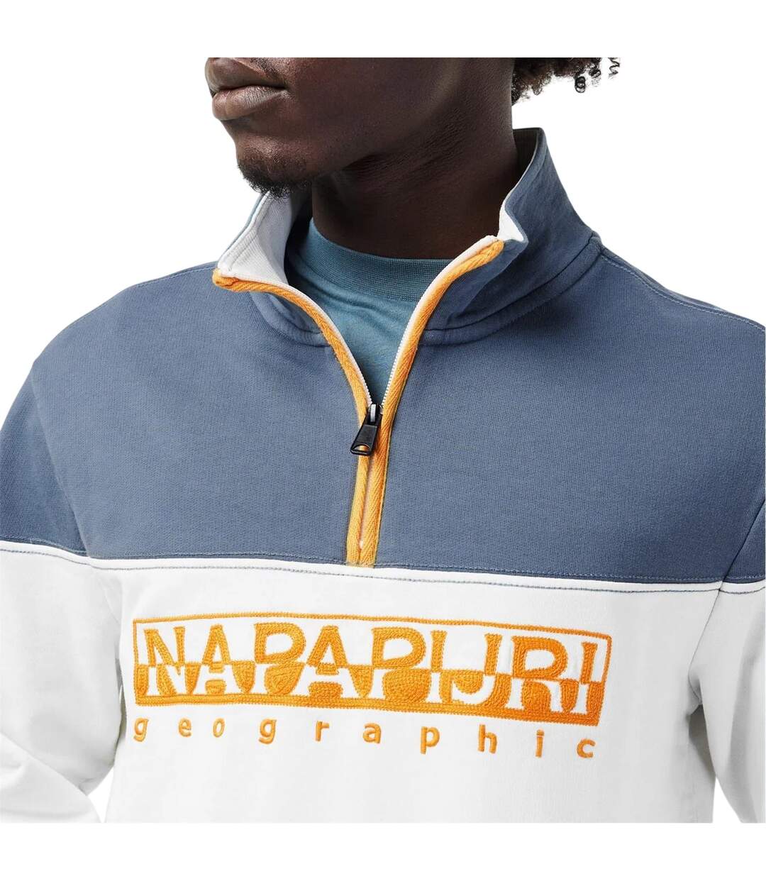 Sweat Motif/style Blocs De Couleurs Saturnia Homme Blanc Napapijri-4