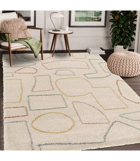 Tapis shaggy tissé motif géométrique AURORA 2