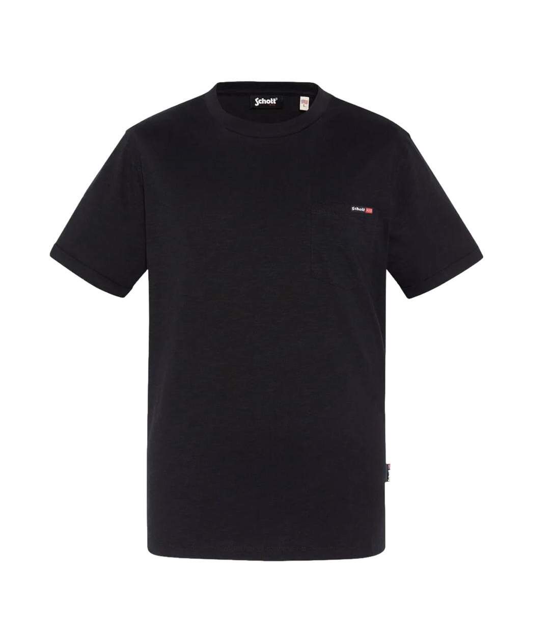T-Shirt noir homme schott tskea1-1
