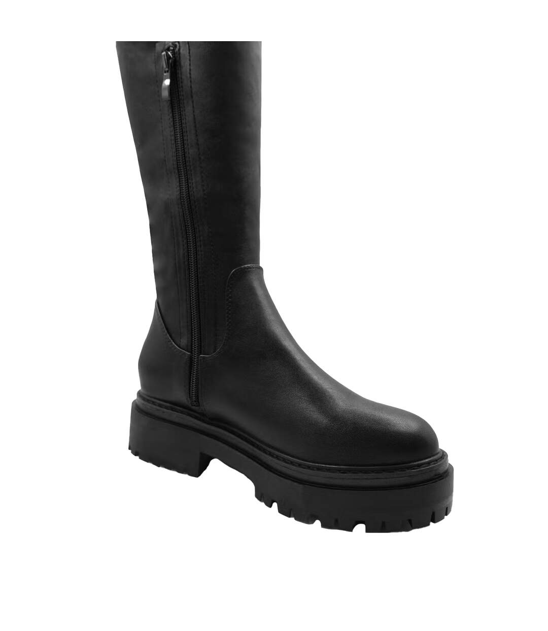 Womens/ladies dawn chunky pu knee-high boots black Where´s That From-2