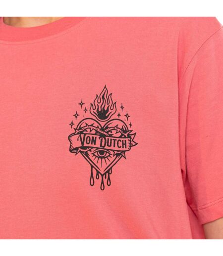 T-shirt femme col rond avec imprimé devant et dos Sacré Coeur Vondutch
