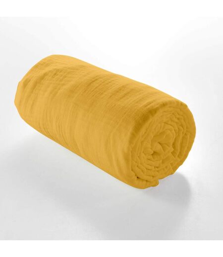 Drap Housse en Gaze de Coton Angelia 140x190cm Jaune