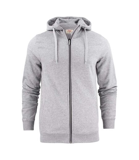 Mens Overhead Melange Full Zip Hoodie Grey Melange Printer