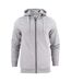 Mens Overhead Melange Full Zip Hoodie Grey Melange Printer-2