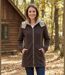 Manteau Polaire Femme Contre-collé MAYFLOWER TOKYO3 – Marron Chocolat-1