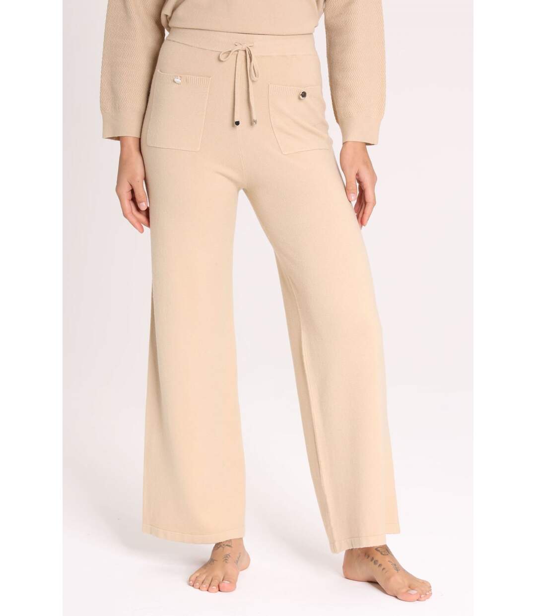 Pantalon PEPITA Camel-2