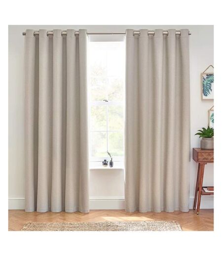 Dawn eyelet curtains 54in x 66in linen Furn