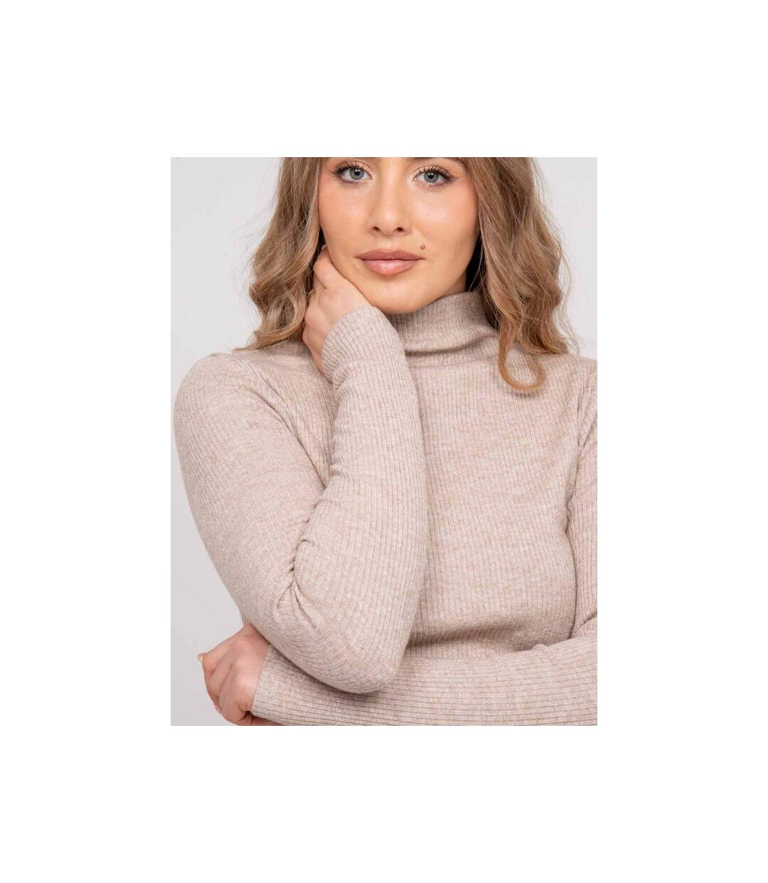 Sous-pull côtelé col montant fils brillants FODYA - Dona X Lisa-3