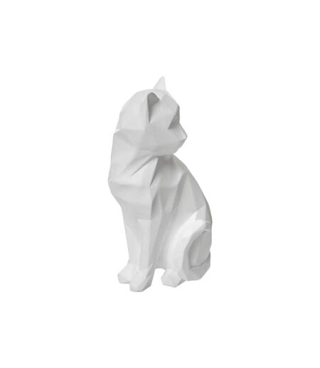 Statuette Déco Chat Origami Delia 20cm Blanc