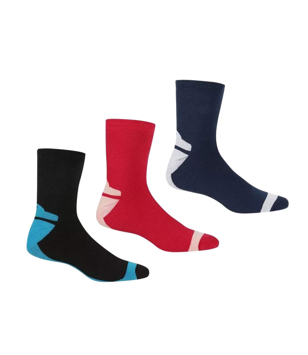 Chaussettes pour bottes femme noir / rouge vif / bleu marine Regatta-1