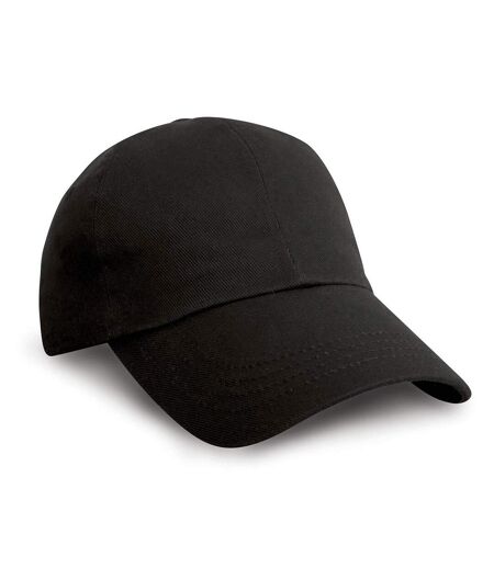 Result Unisex Low Profile Heavy Brushed Cotton Baseball Cap (Black) - UTBC961