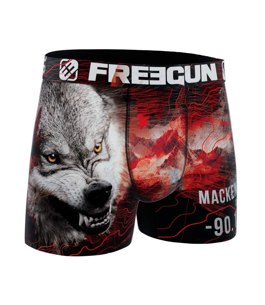 Boxer Homme Loup, Caleçon Homme Polyester Recyclé, Doux et Respirant