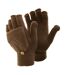 FLOSO Ladies/Womens Winter Capped Fingerless Magic Gloves (Brown) - UTGL225