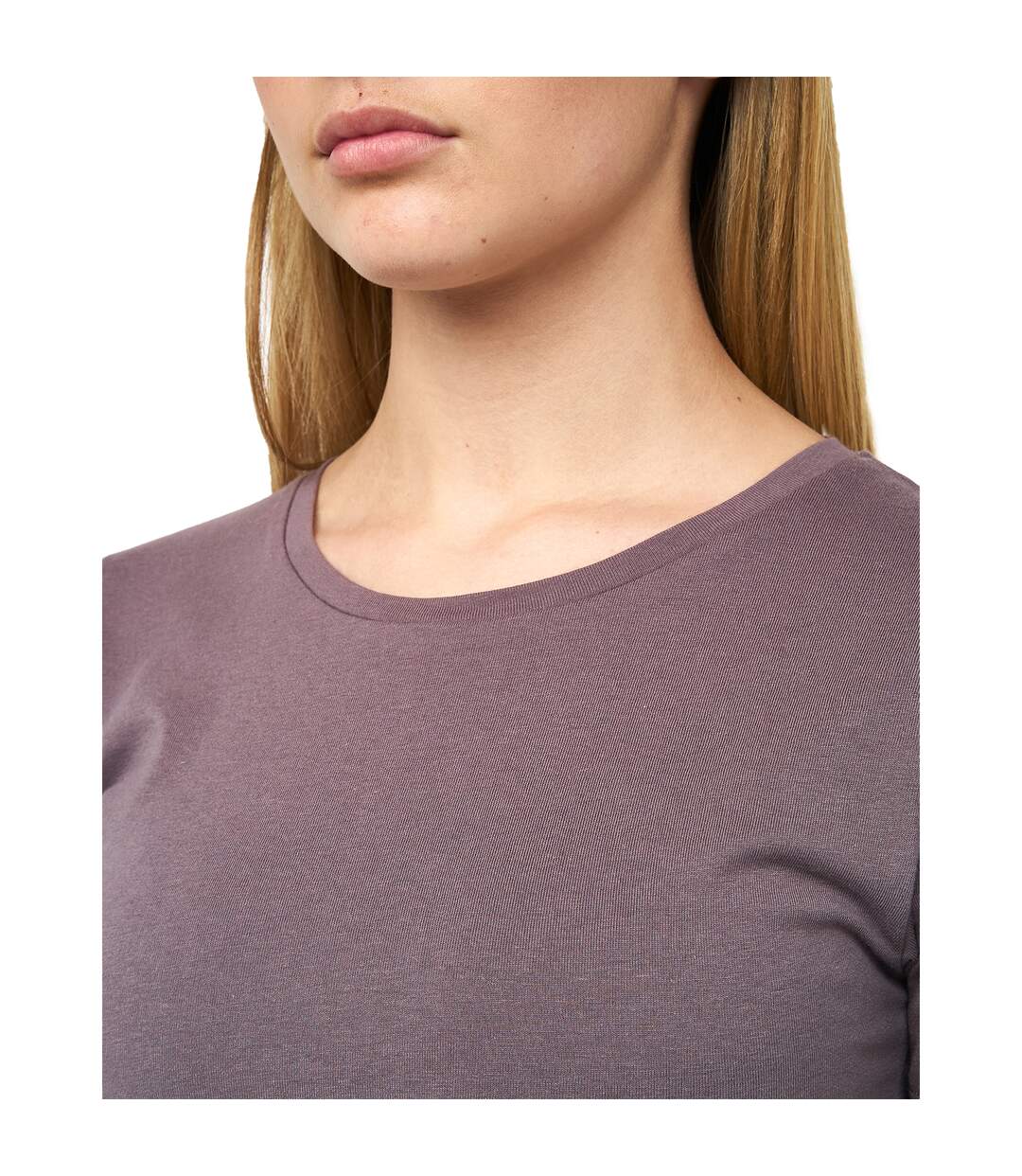 Womens/ladies Tilly Crop T-shirt Charcoal Mauve Juice-4