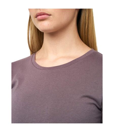 Womens/ladies Tilly Crop T-shirt Charcoal Mauve Juice