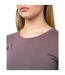 Womens/ladies Tilly Crop T-shirt Charcoal Mauve Juice-4