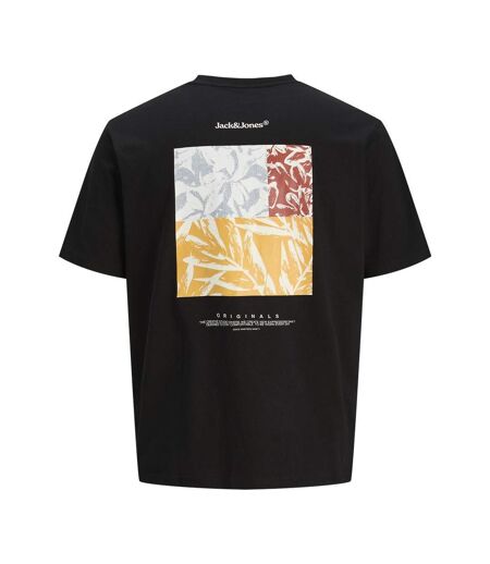 T-Shirt noir/jaune homme jack & jones back