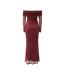 Womens/ladies Adoni Off Shoulder Maxi Dress Deep Plum Bardot-3