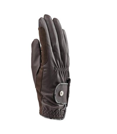 Womens/ladies stadium riding gloves brown Aubrion