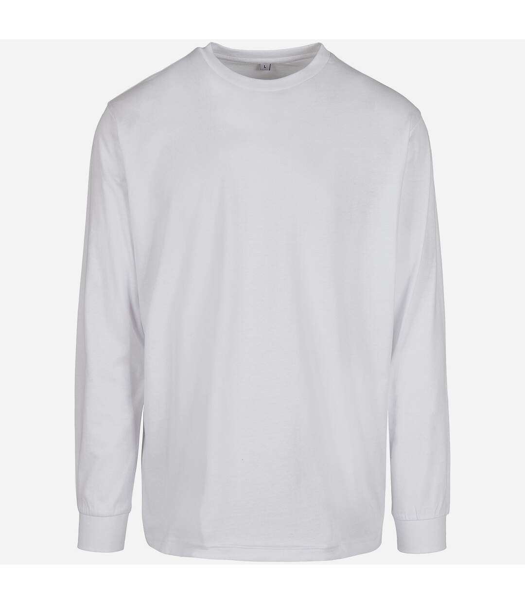 Build Your Brand Sweat-shirt organique à poignets côtelés pour hommes (Blanc) - UTRW8174