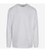 Build Your Brand Mens Organic Ribbed Cuff Sweatshirt (White)