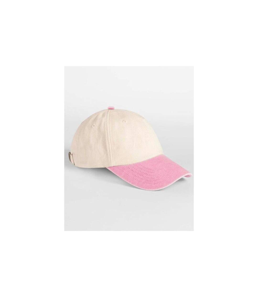 Casquette De Baseball Motif/style Rétro Adulte Blanc Cassé Rose Beechfield-3