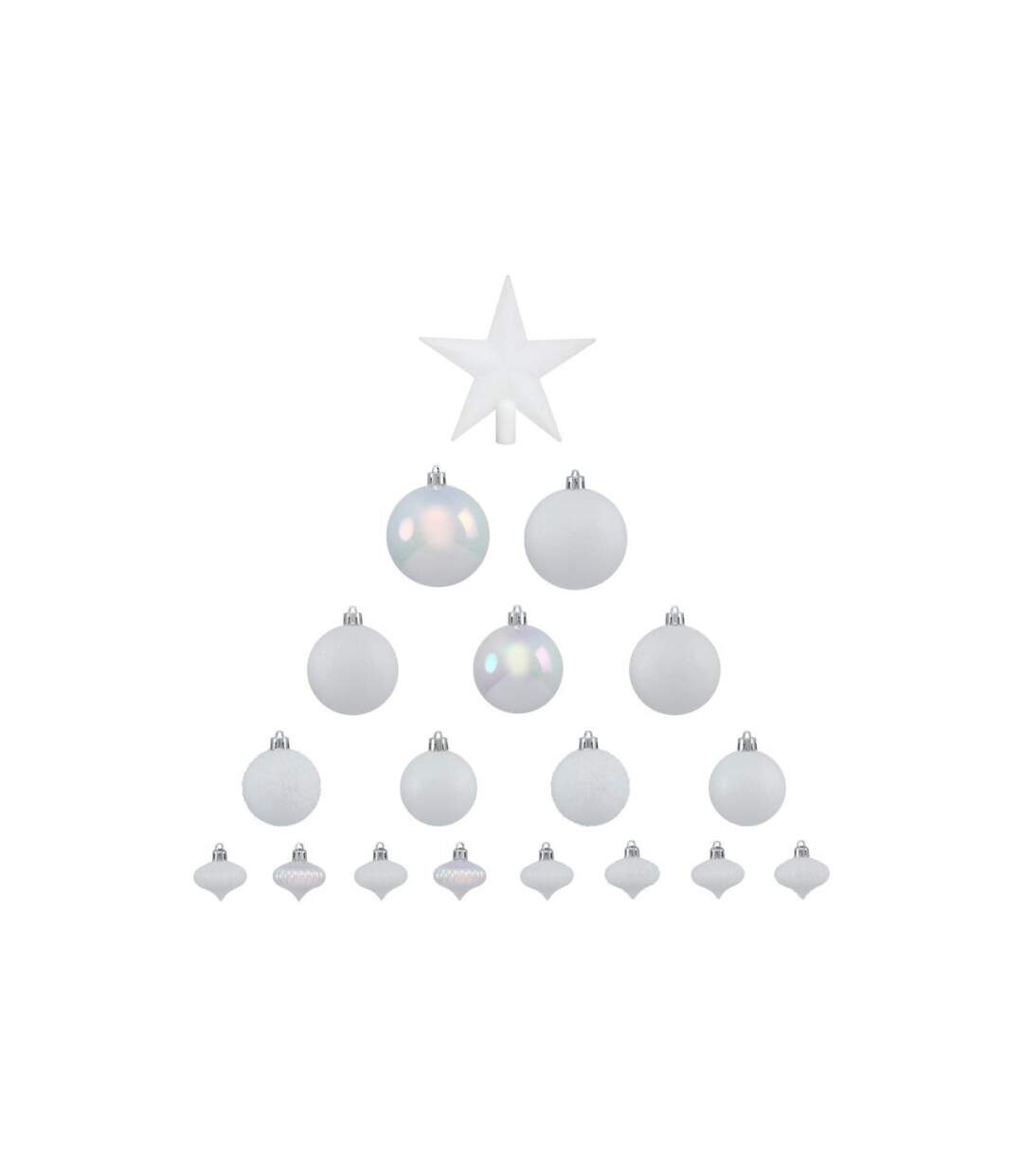 Kit 18 Pièces Déco de Noël Colorama 23cm Blanc-2