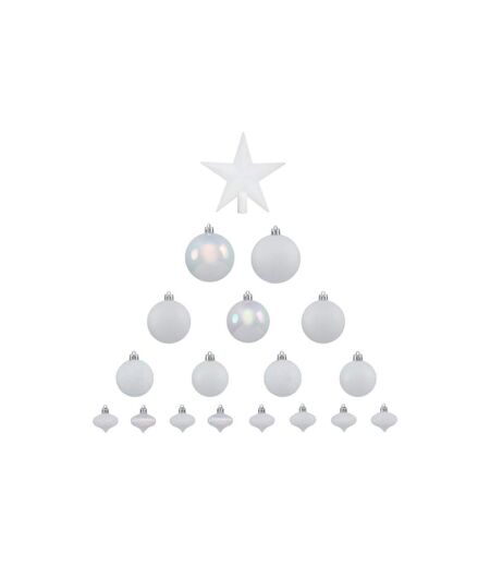 Kit 18 Pièces Déco de Noël Colorama 23cm Blanc