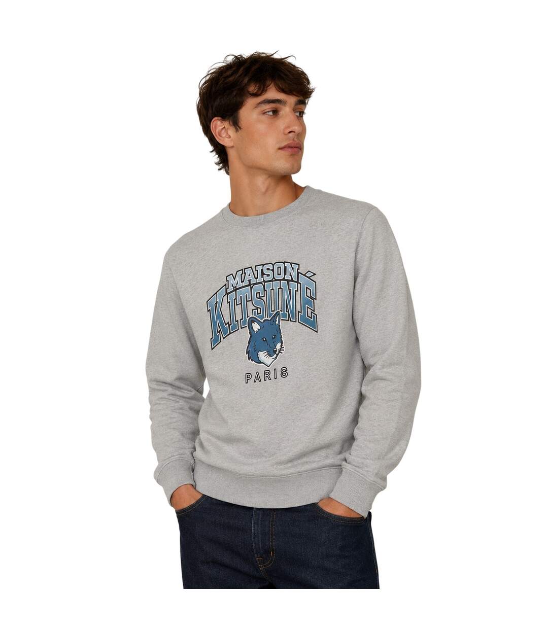 Sweat Motif/style Renard Adulte Gris Maison Kitsuné-3