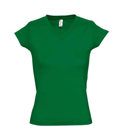 SOLs Womens/Ladies Moon V Neck Short Sleeve T-Shirt (Kelly Green) - UTPC294