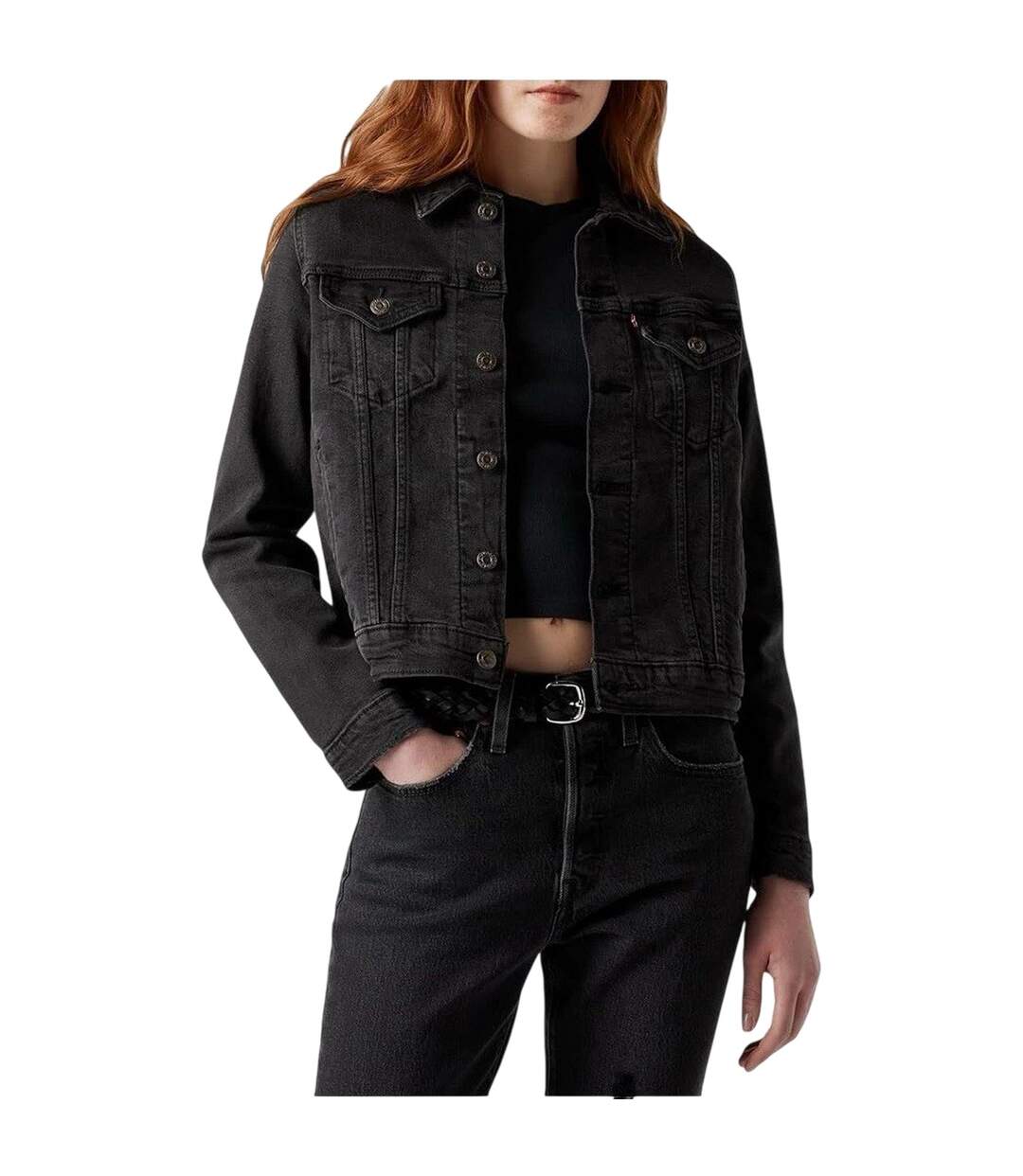Veste Camionneur Manches Longues Motif/style Uni Femme Black Air Levis-1