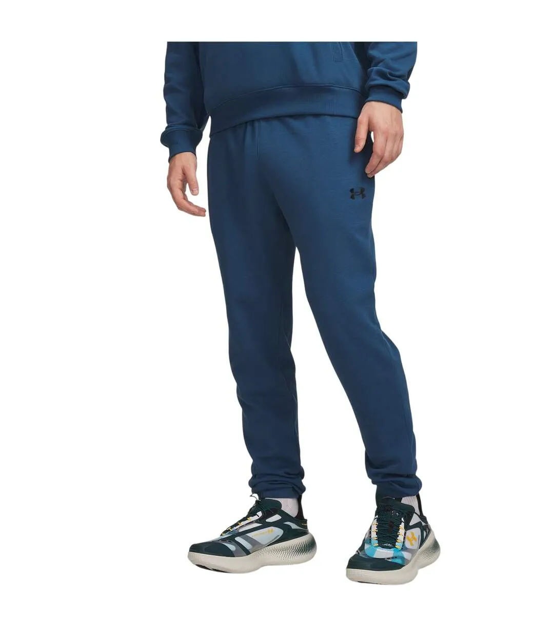 Mens Rival Fleece Joggers Blue Black Under Armour-2