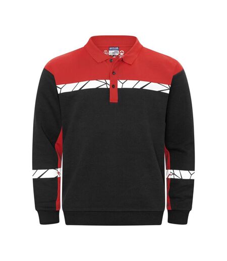 Mens Progression Hi-vis Polo Sweatshirt Black Red Projob