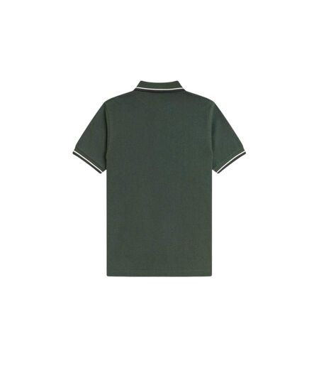 Polo Motif/style Double Pointe Homme Bleu Vert Fred Perry