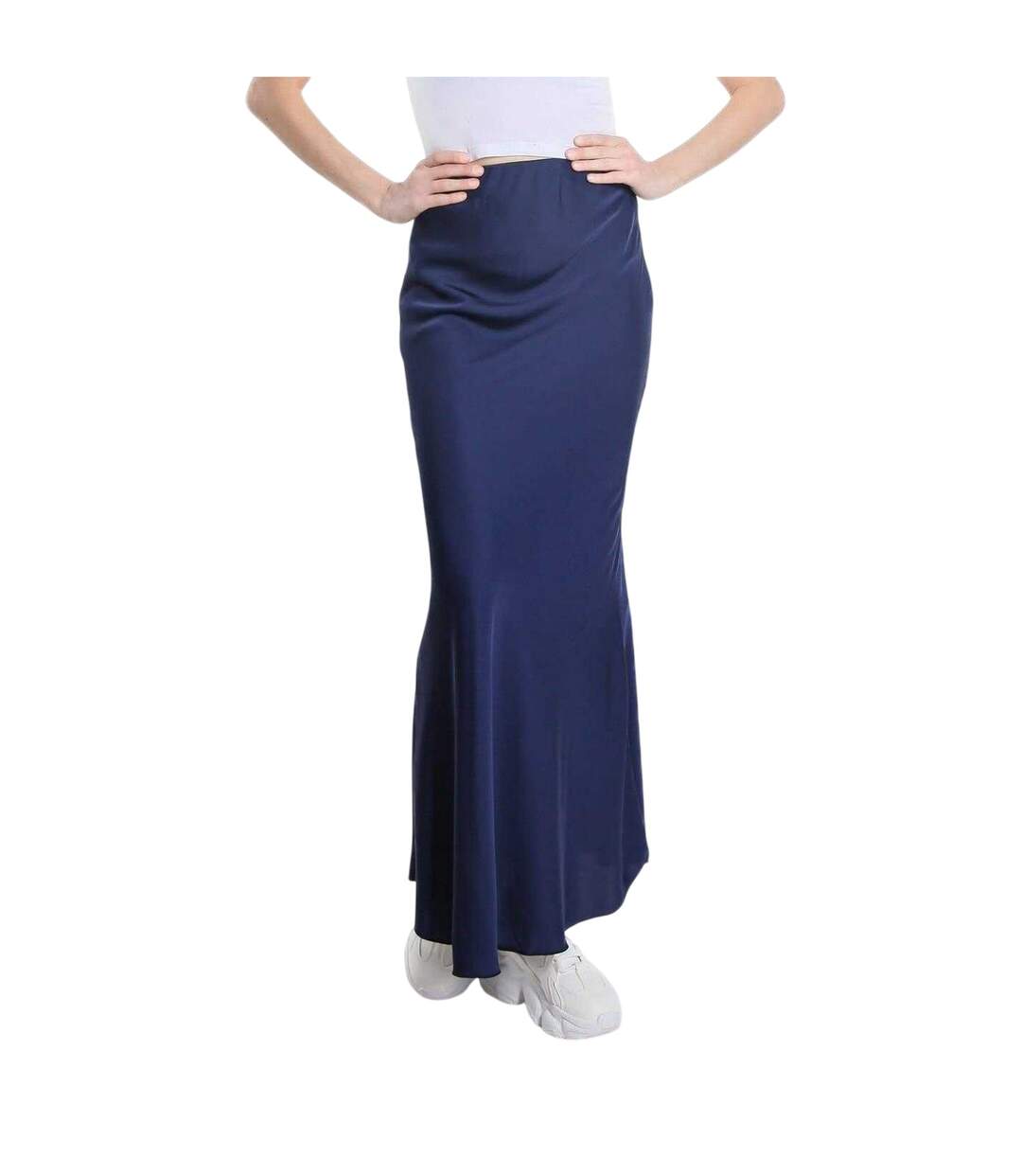 Jupe Mi-longue Femme Bleu Marine Be You-2
