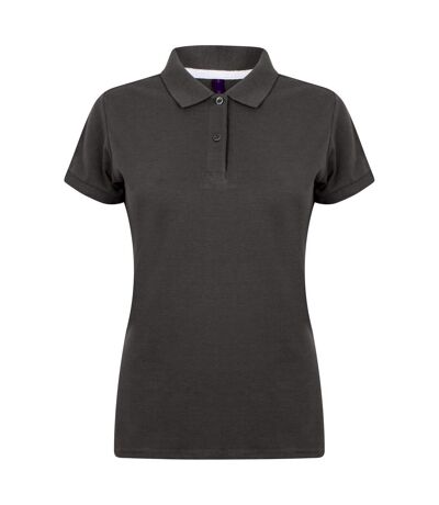 Henbury Womens/Ladies Micro-Fine Short Sleeve Polo Shirt (White)