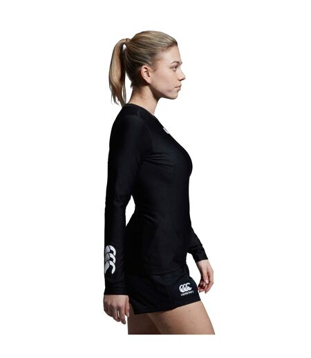 Womens/ladies Thermoreg Long-sleeved Base Layer Top Black Canterbury