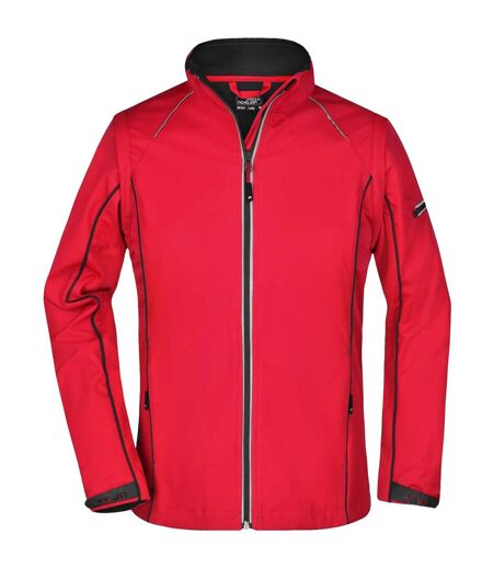 Veste Softshell Femme Rouge Noir James And Nicholson