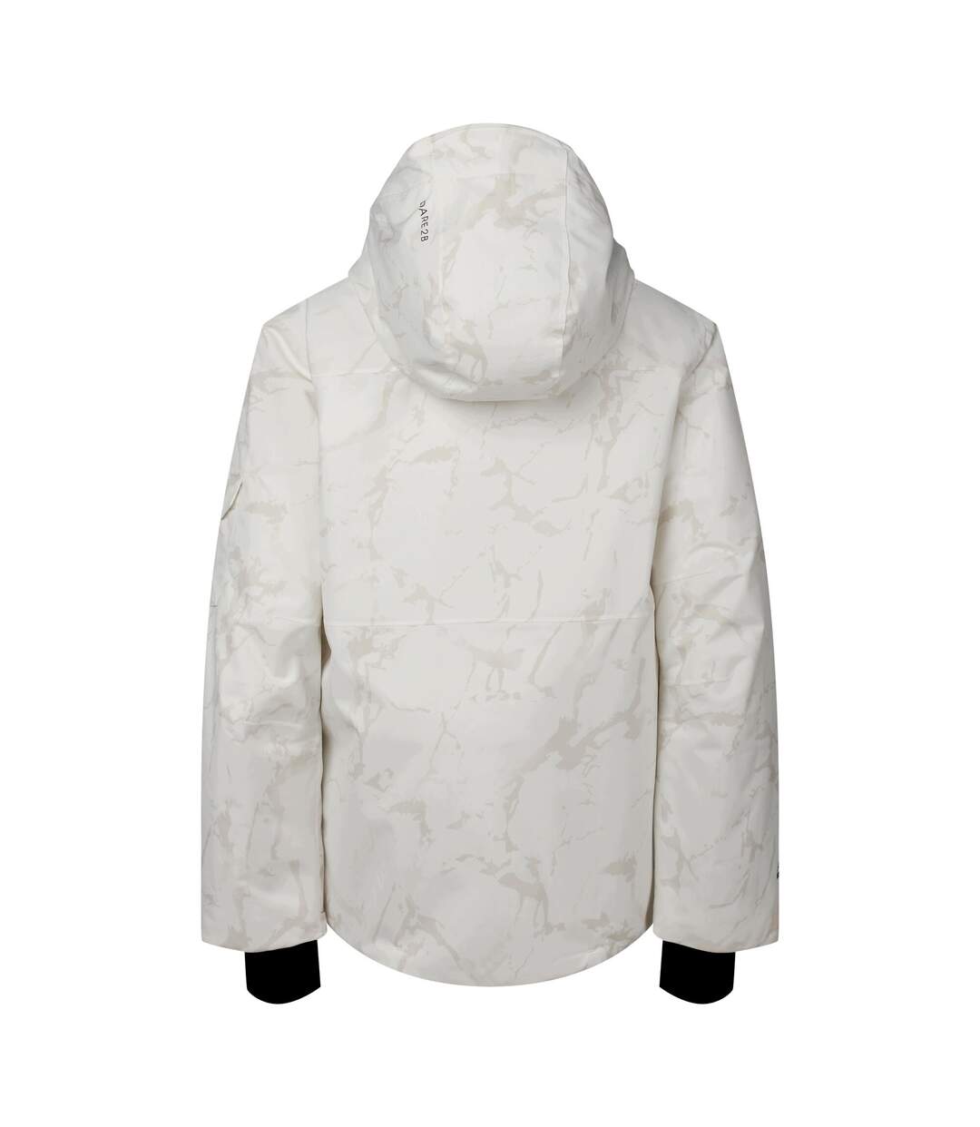 Blouson De Ski À Capuche Ajustable Motif/style Effet Craquelé Snowline Femme Blanc Cassé Imprimé Dare 2B-3