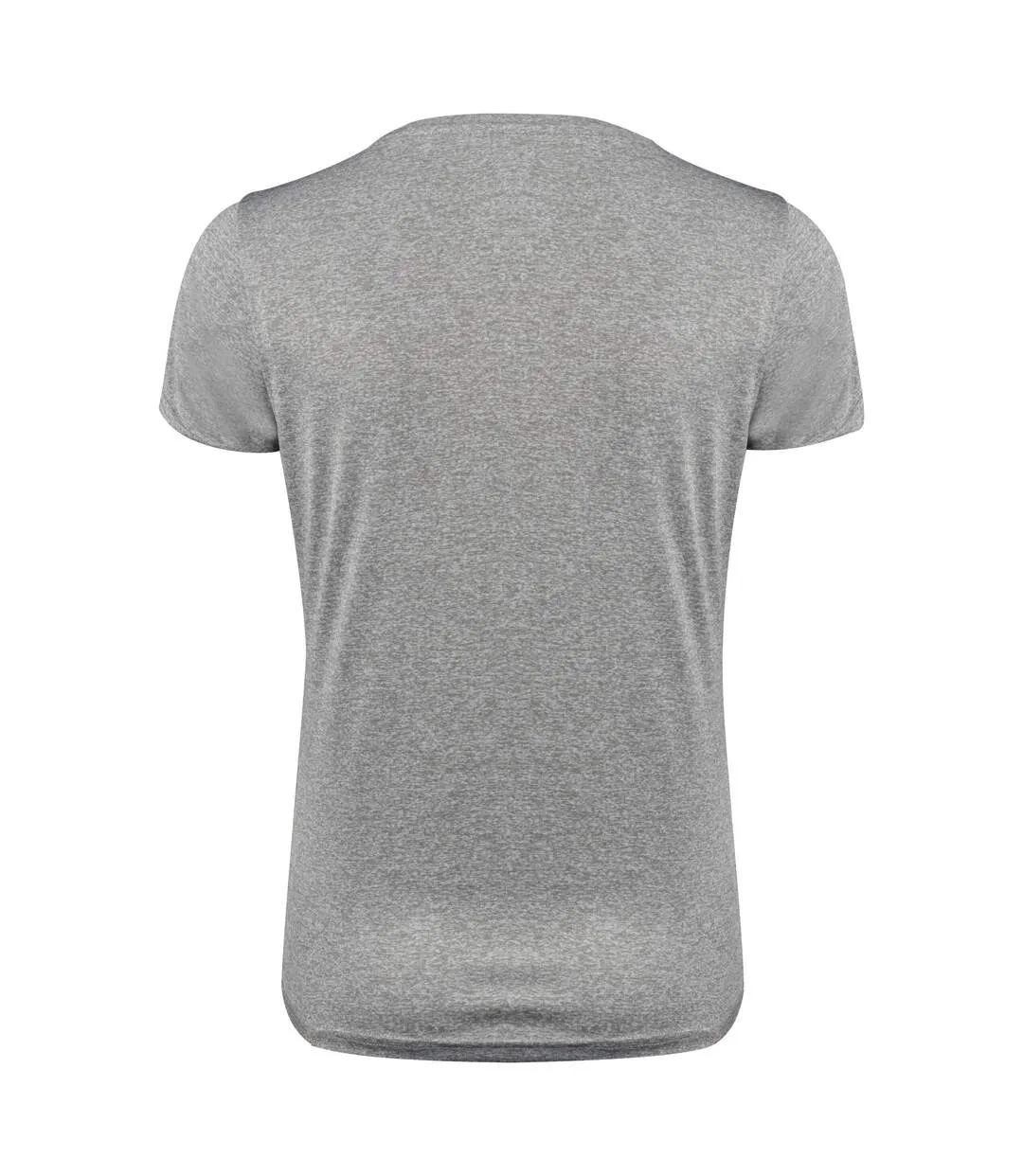 Womens/ladies Run T-shirt Grey Melange Printer RED-3